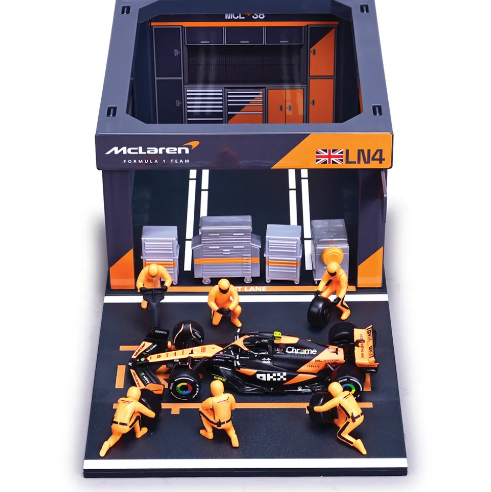 2024 McLaren F1 MCL38 Pit Pass - Norris #4 1:43 Scale Diecast Model Car by Bburago
