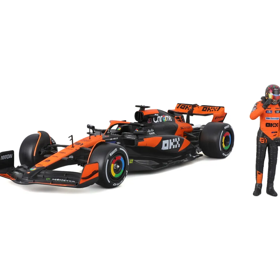 2024 McLaren F1 MCL38 w/ figure - Piastri #81 1:24 Scale Diecast Model Car by Bburago