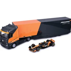 2024 McLaren F1 Semi Truck w/ MCL38 - Norris #4 1:43 Scale Diecast Model Car by Bburago