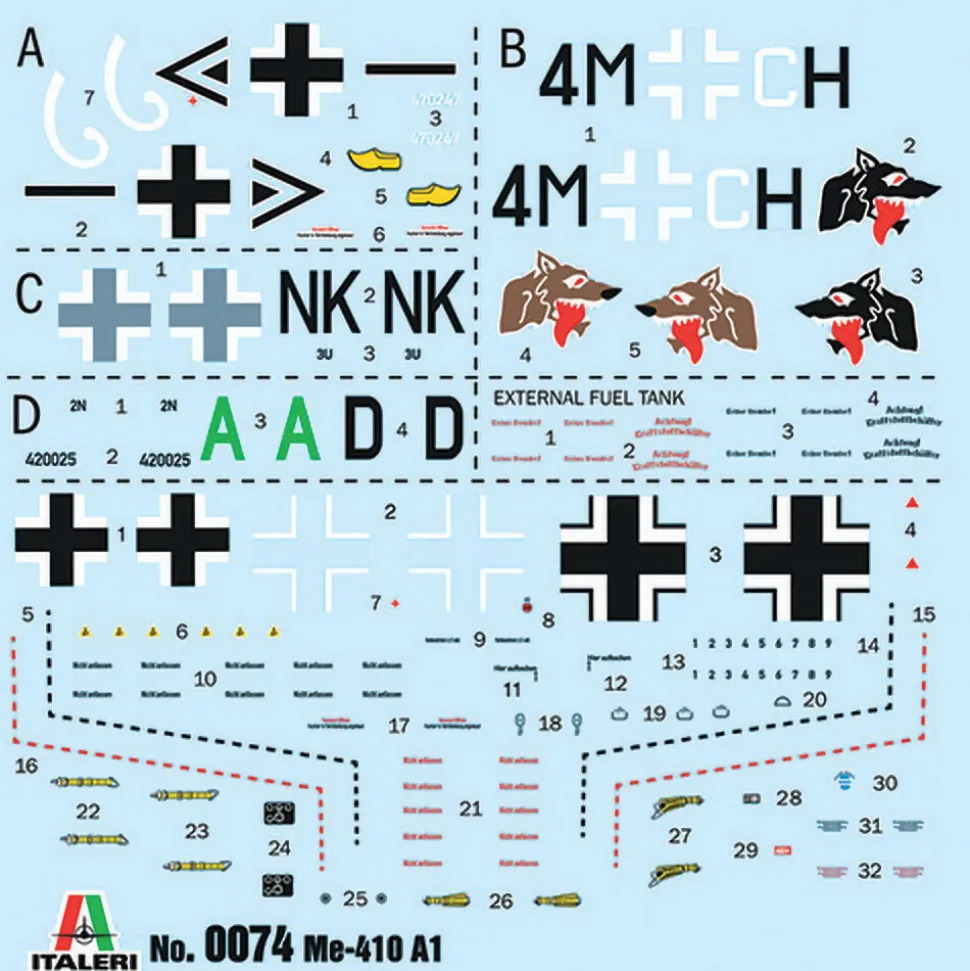 ME 410 A-1 “Hornisse” 1/72 Kit 1:72 Scale Plastic Model Kit by Italeri