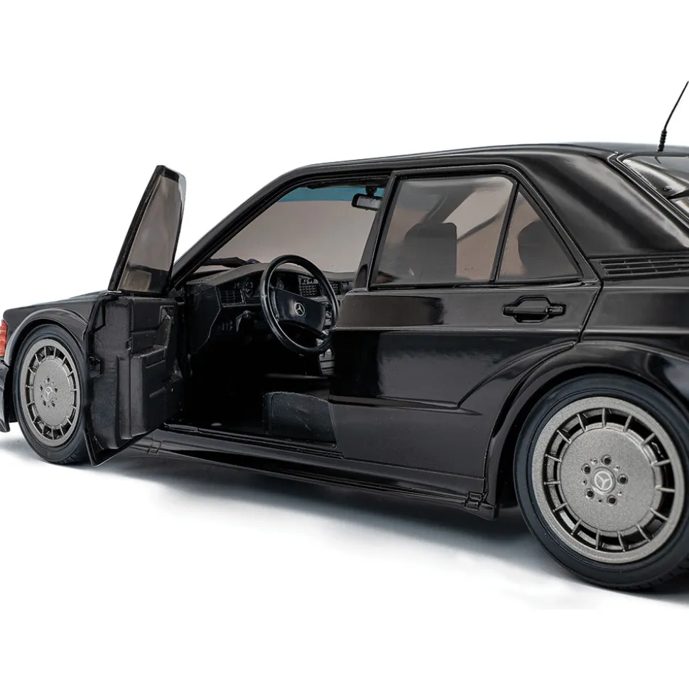 1990 Mercedes-Benz 190 (W201) Evo II Solido Works - Black 1:18 Scale Diecast Model Car by Solido