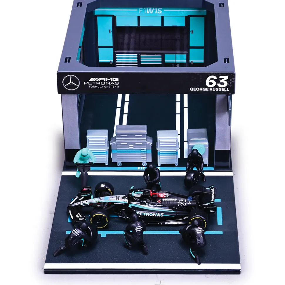 2024 Mercedes F1 W15 Pit Pass - Russell #63 1:43 Scale Diecast Model Car by Bburago