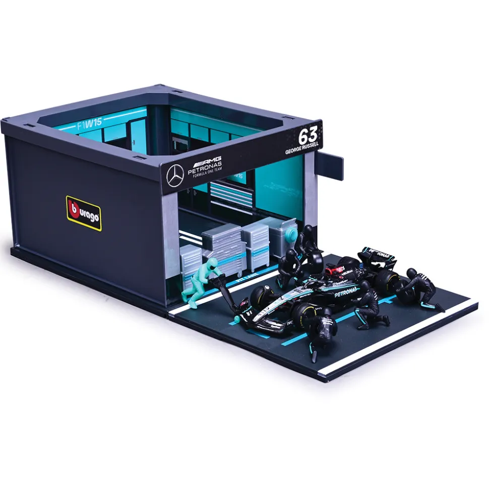 2024 Mercedes F1 W15 Pit Pass - Russell #63 1:43 Scale Diecast Model Car by Bburago