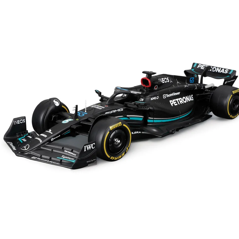 2023 Mercedes F1 W14 w/ figure - Russell #63 1:24 Scale Diecast Model Car by Bburago