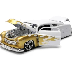 1951 Mercury - White w/Gold Flames 1:24 Scale Diecast Model Car by Jada Toys