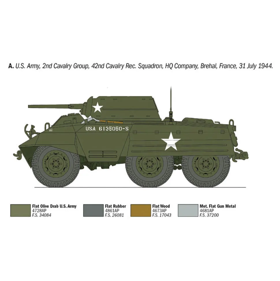 M8 Greyhound 1/35 Kit 1:35 Scale Plastic Model Kit by Italeri