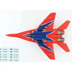 MIG-29 Fulcrum 1/72 Die Cast Model Strizhi Aerobatic Team, Russian Air Force, 2020 by Hobby Master