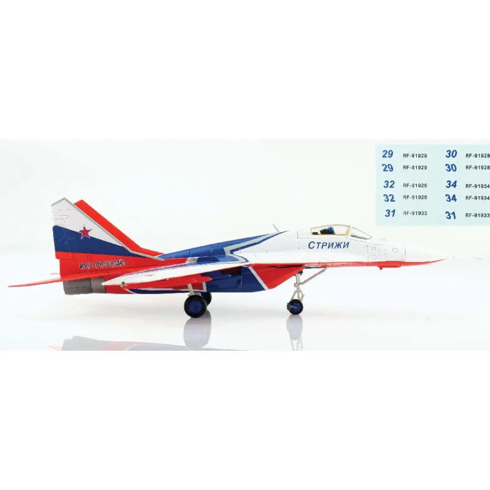 MIG-29 Fulcrum 1/72 Die Cast Model Strizhi Aerobatic Team, Russian Air Force, 2020 by Hobby Master