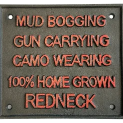 Mud Bogging, Gun Carrying Metal Sign IRON AND BLOSSOM (56674) by Iron and Blossom