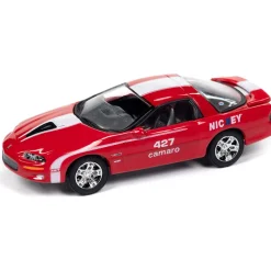 2002 NicKey Camaro ZL1 - Red w/White Stripes 1:64 Scale Diecast Model Car by Johnny Lightning