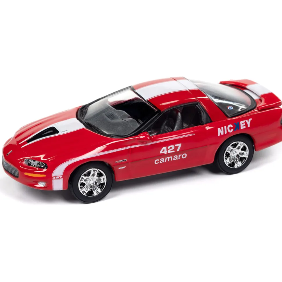 2002 NicKey Camaro ZL1 - Red w/White Stripes 1:64 Scale Diecast Model Car by Johnny Lightning