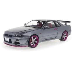 1999 Nissan GT-R (R34) - Gray 1:18 Scale Diecast Model Car by Solido