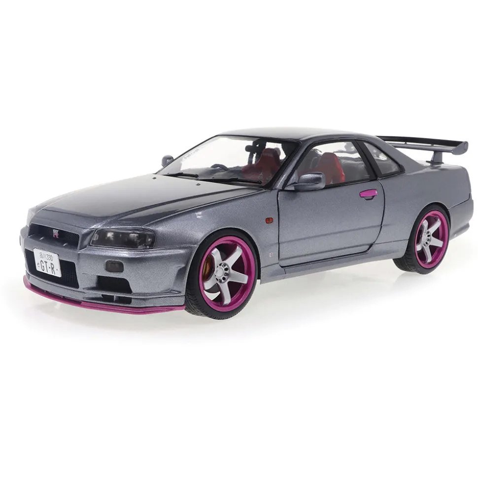 1999 Nissan GT-R (R34) - Gray 1:18 Scale Diecast Model Car by Solido