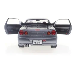 1999 Nissan GT-R (R34) - Gray 1:18 Scale Diecast Model Car by Solido