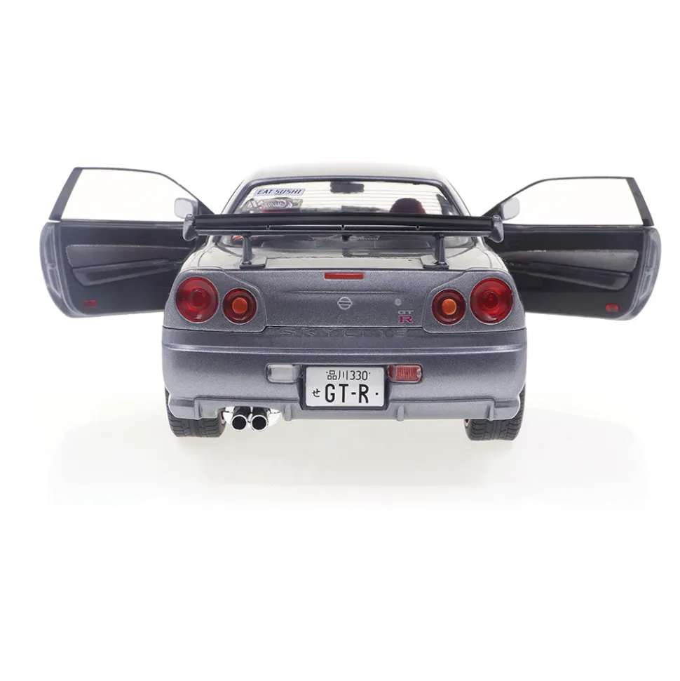 1999 Nissan GT-R (R34) - Gray 1:18 Scale Diecast Model Car by Solido