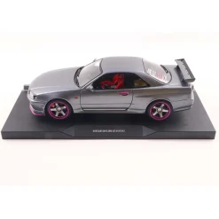 1999 Nissan GT-R (R34) - Gray 1:18 Scale Diecast Model Car by Solido