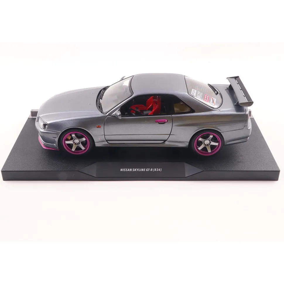 1999 Nissan GT-R (R34) - Gray 1:18 Scale Diecast Model Car by Solido
