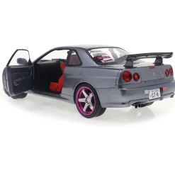 1999 Nissan GT-R (R34) - Gray 1:18 Scale Diecast Model Car by Solido