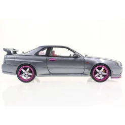 1999 Nissan GT-R (R34) - Gray 1:18 Scale Diecast Model Car by Solido