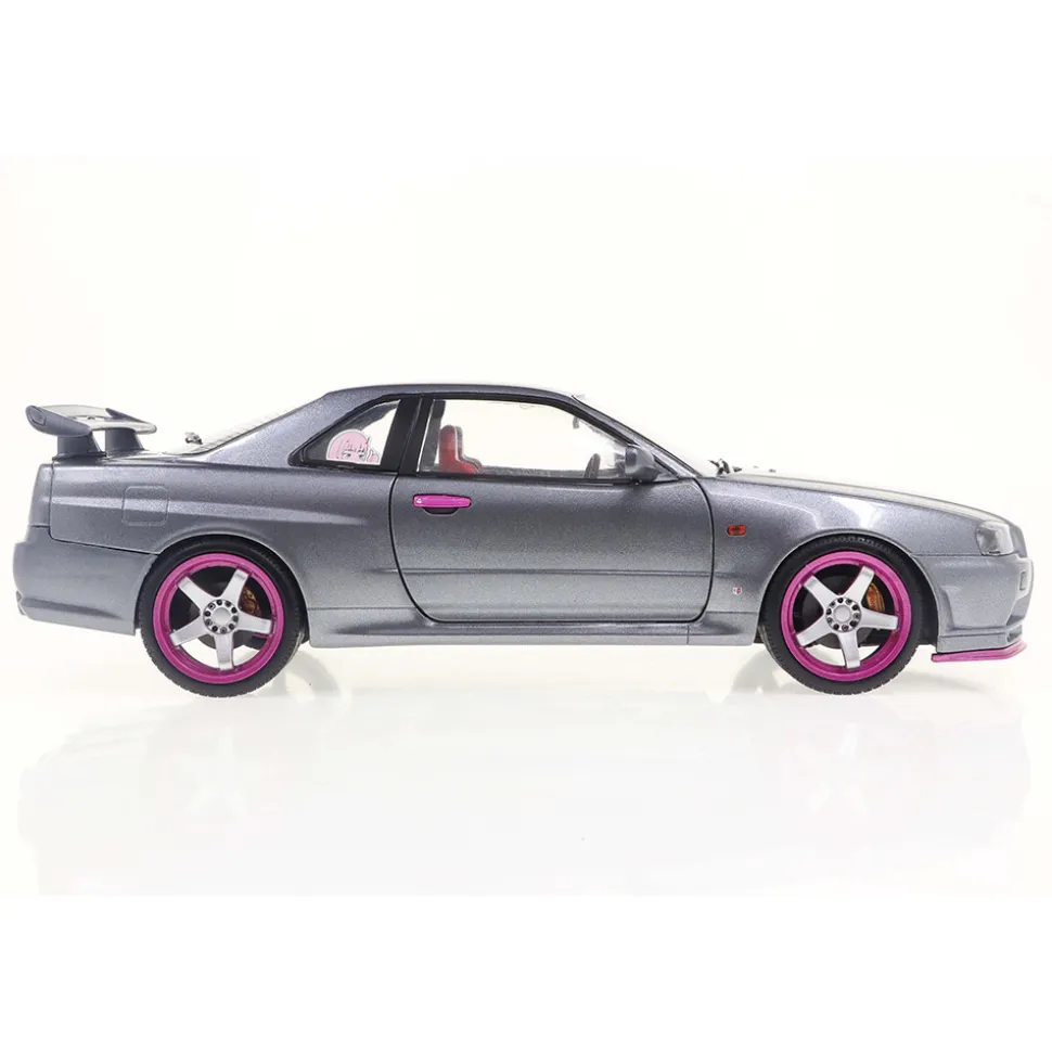 1999 Nissan GT-R (R34) - Gray 1:18 Scale Diecast Model Car by Solido