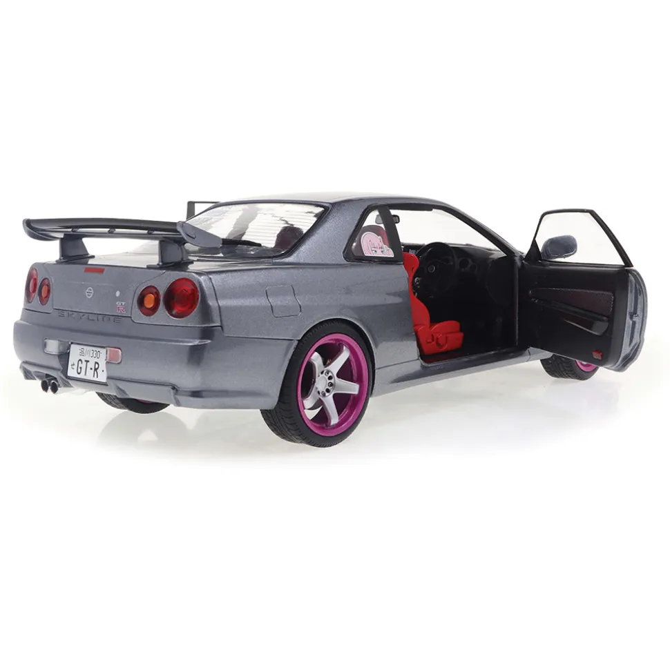 1999 Nissan GT-R (R34) - Gray 1:18 Scale Diecast Model Car by Solido