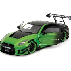 Nissan GT-R (R35) Liberty Walk - Pink Slips Metallic Green 1:18 Scale Diecast Model Car by Pink Slips