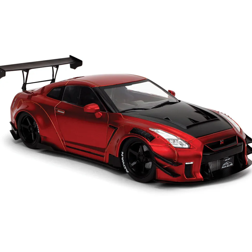 Nissan GT-R (R35) - LIBERTY WALK Red 1:18 Scale Diecast Model Car by Pink Slips