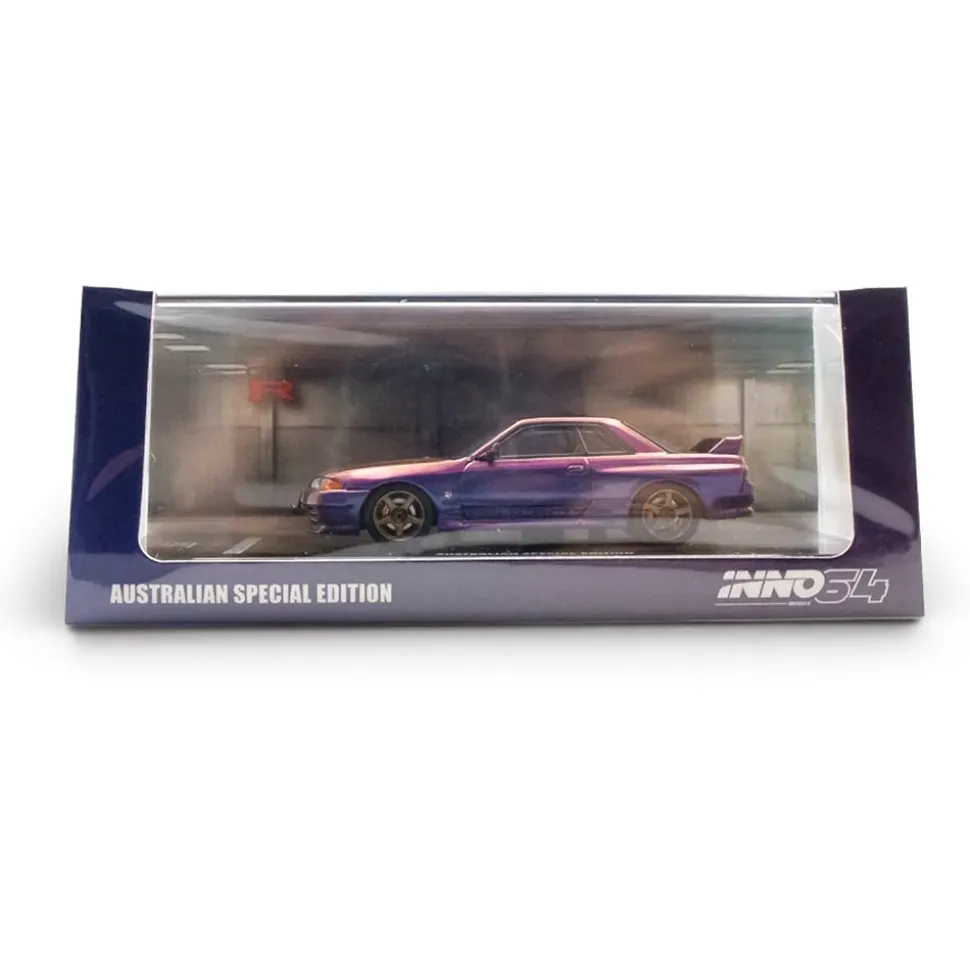 Nissan Skyline GT-R (R32) Midnight Purple - Australia Special 1:64 Scale Diecast Model Car by Inno Models