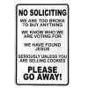 No Soliciting Metal Sign SPSNT3 Embossed Aluminum by Signs 4 Fun