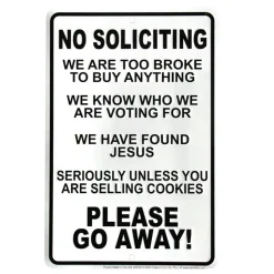 No Soliciting Metal Sign SPSNT3 Embossed Aluminum by Signs 4 Fun
