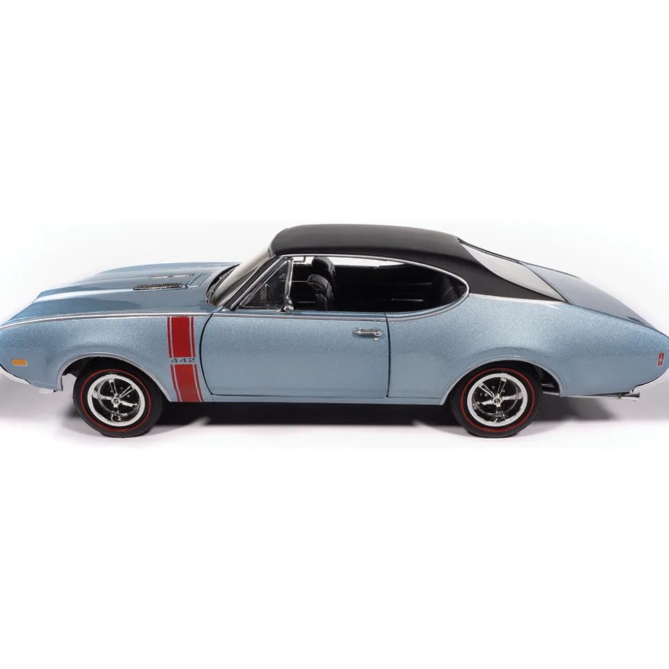 1968 Oldsmobile Holiday Coupe 442 Hemmings Muscle Machines - Code F Teal Frost 1:18 Scale Diecast Model Car by American Muscle - Ertl