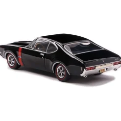 1968 Oldsmobile 442 W-30 - Ebony Black w/ Red Stripes 1:43 Scale Diecast Model Car by IXO Models