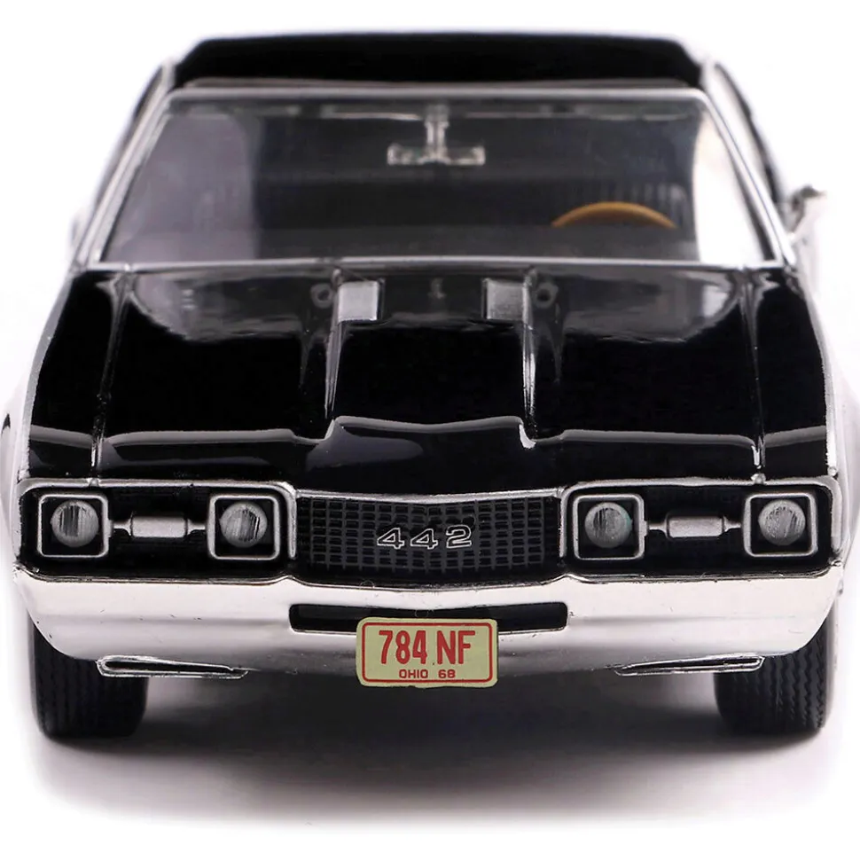 1968 Oldsmobile 442 W-30 - Ebony Black w/ Red Stripes 1:43 Scale Diecast Model Car by IXO Models