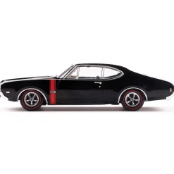 1968 Oldsmobile 442 W-30 - Ebony Black w/ Red Stripes 1:43 Scale Diecast Model Car by IXO Models