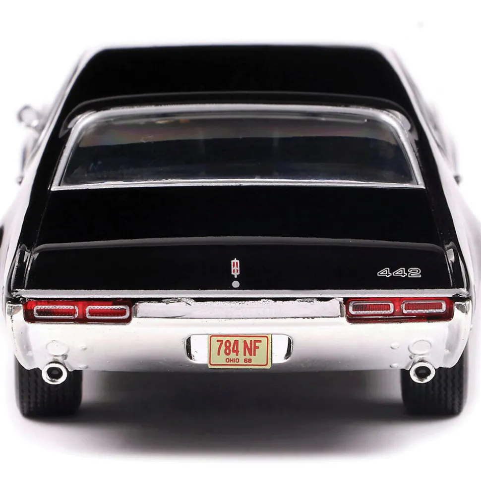1968 Oldsmobile 442 W-30 - Ebony Black w/ Red Stripes 1:43 Scale Diecast Model Car by IXO Models