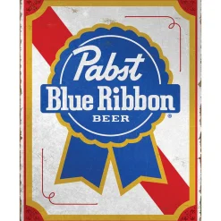Pabst Blue Ribbon Metal Sign Metal by Desperate Enterprises