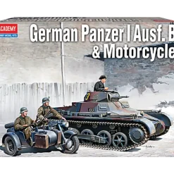 Panzer I Ausf. B & Motorcycle 1/35 Kit Academy (13556) 1:35 scale Plastic by Academy