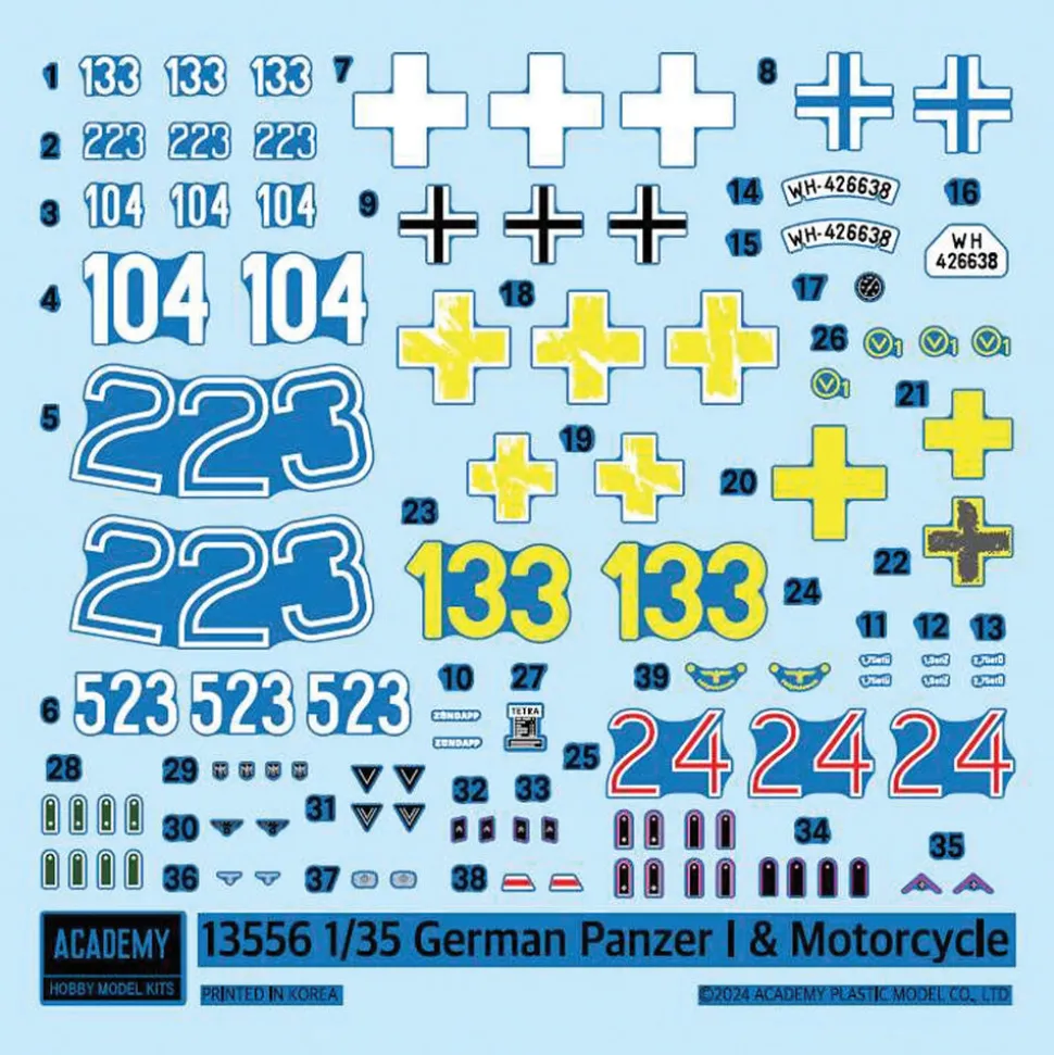 Panzer I Ausf. B & Motorcycle 1/35 Kit Academy (13556) 1:35 scale Plastic by Academy