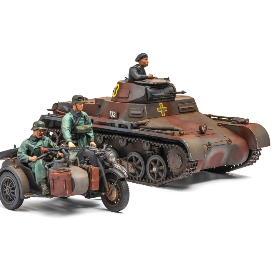 Panzer I Ausf. B & Motorcycle 1/35 Kit Academy (13556) 1:35 scale Plastic by Academy