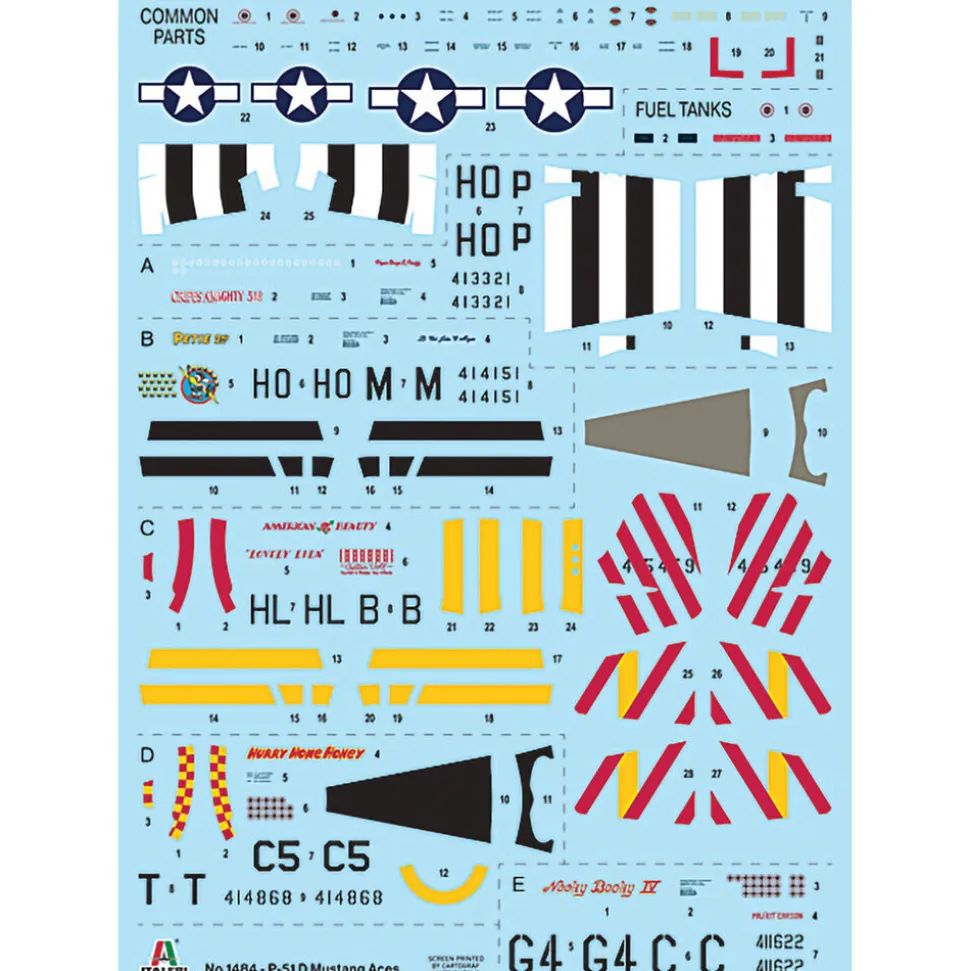 P-51D Mustang 1/72 Kit - Aces Version 1:72 scale Plastic by Italeri