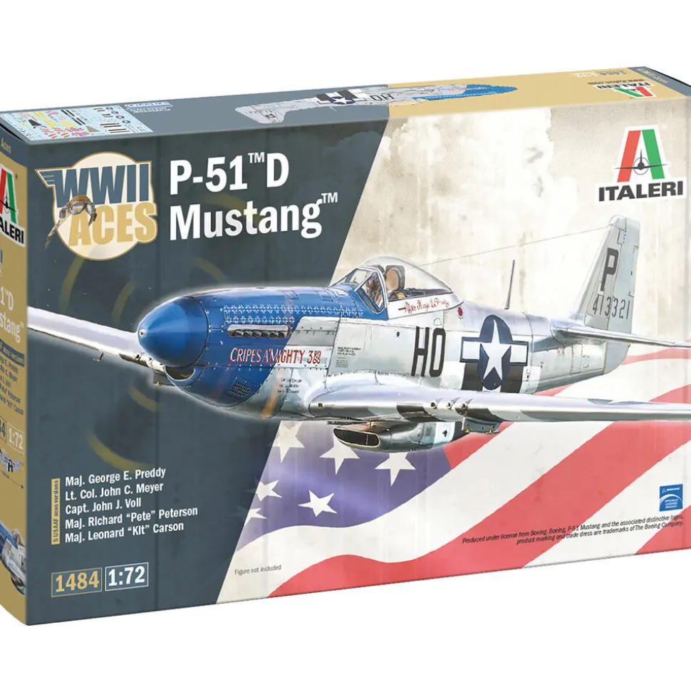 P-51D Mustang 1/72 Kit - Aces Version 1:72 scale Plastic by Italeri