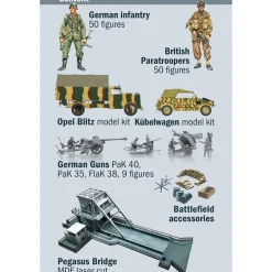 Pegasus Bridge Airborne Assault 1/72 Figure Kit 1:72 Scale Plastic Model Kit by Italeri