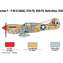 P-40 E/K Kittyhawk 1/48 Kit 1:48 Scale Plastic Model Kit by Italeri