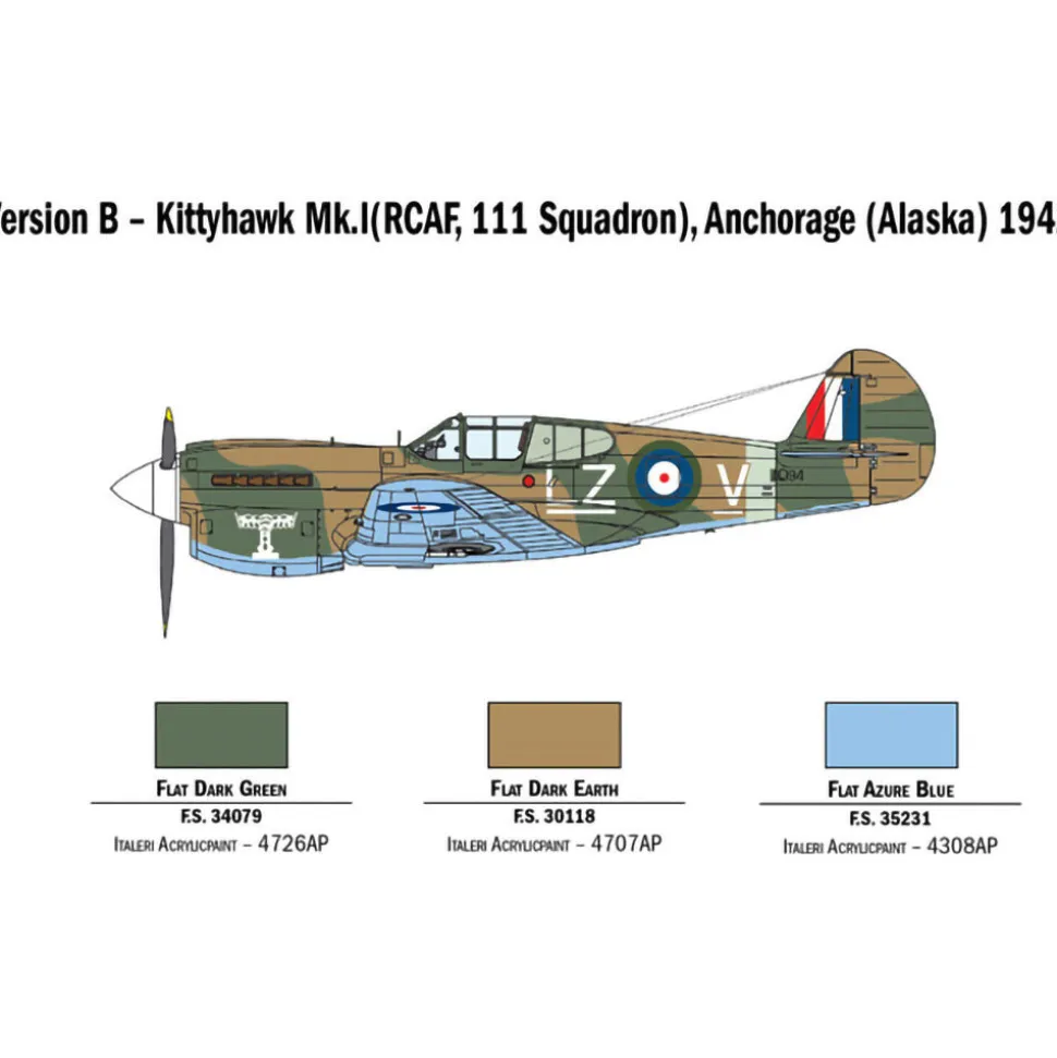 P-40 E/K Kittyhawk 1/48 Kit 1:48 Scale Plastic Model Kit by Italeri