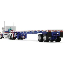 Peterbilt Bicentennial 359 Flat Top Sleeper & 48' Flatbed 1:64 Scale Diecast Model Truck by Diecast Promotions