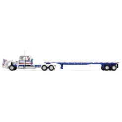Peterbilt Bicentennial 359 Flat Top Sleeper & 48' Flatbed 1:64 Scale Diecast Model Truck by Diecast Promotions