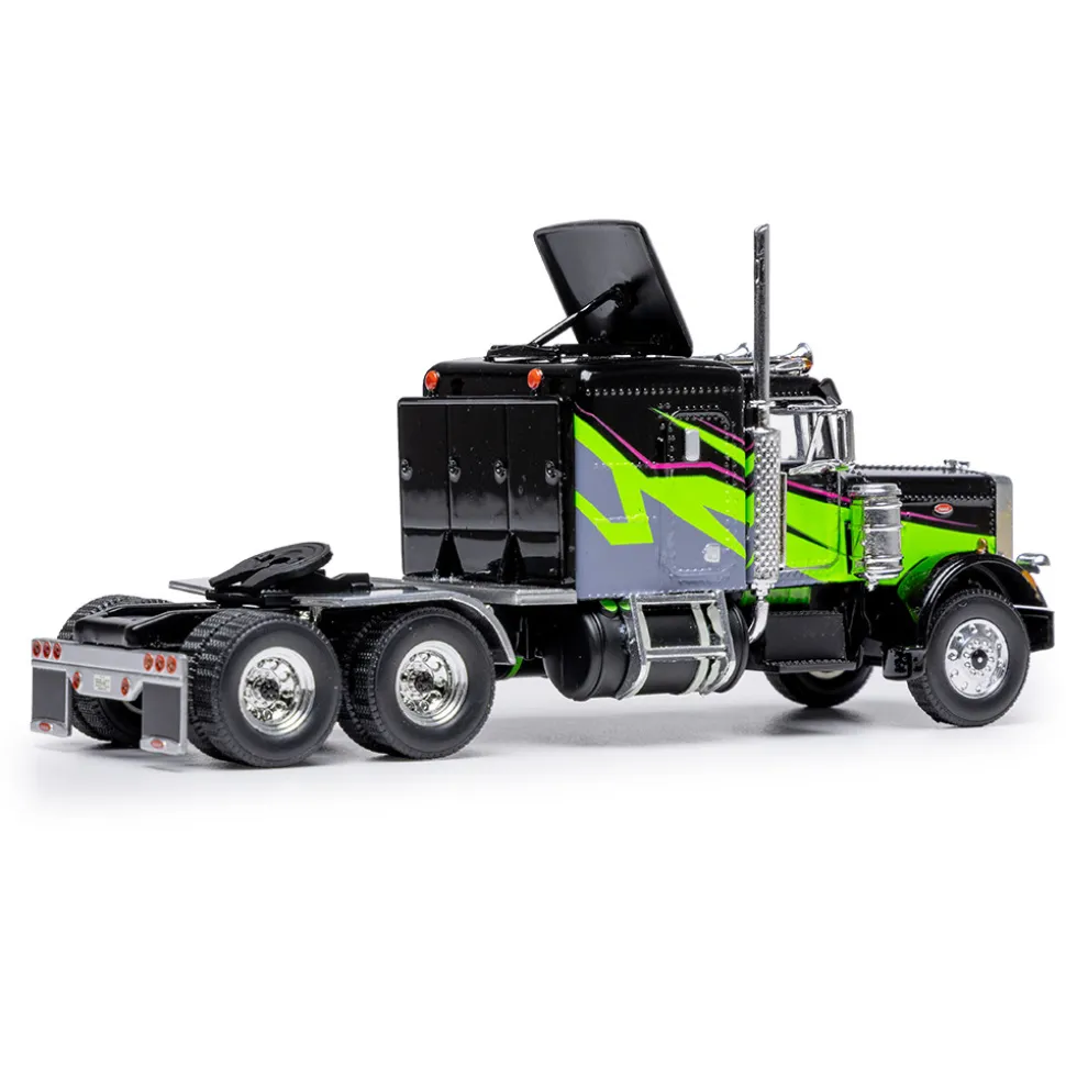 1973 Peterbilt 359 - Black and Lime 1:64 Scale Diecast Model Truck by IXO Models