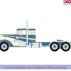 1952 Peterbilt 350 - Blue and Cream 1:64 Scale Diecast Model Truck by IXO Models