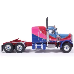 1973 Peterbilt 359 - Blue And Pink 1:64 Scale Diecast Model Truck by IXO Models