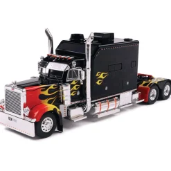 2002 Peterbilt 379 Custom - Black w/ Flames 1:43 Scale Diecast Model Truck by IXO Models